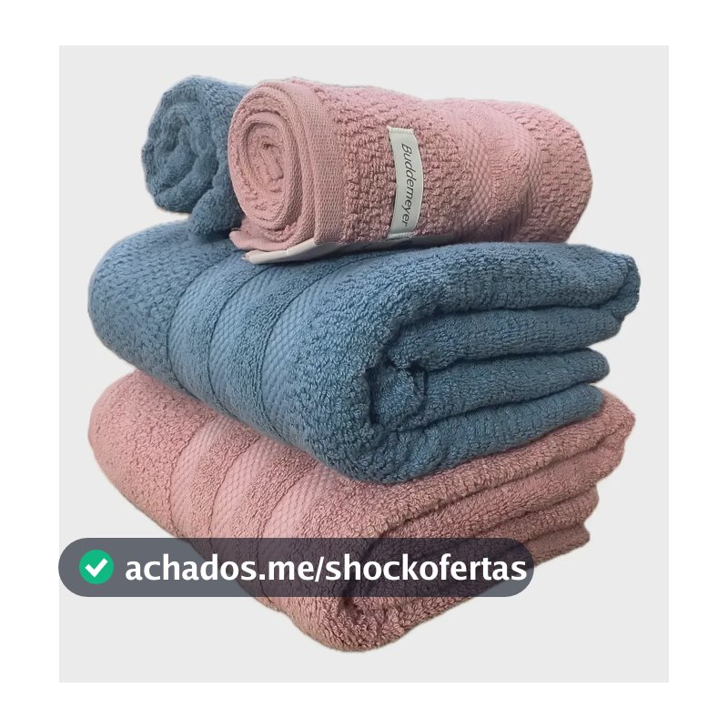 Jogo Toalha Banho Buddemeyer Vanilla Extra Soft Algodão 4pçs Cor Rosa e Azul