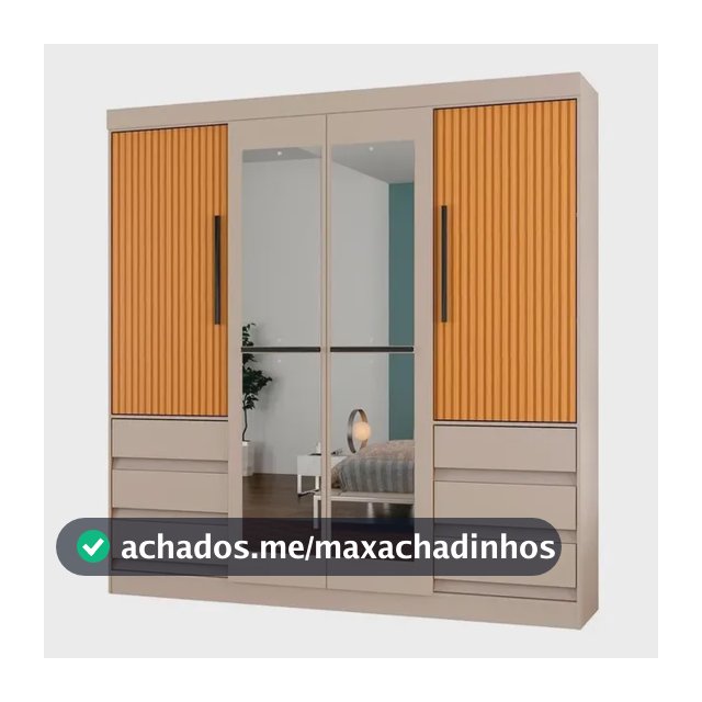 Guarda-roupa Casal Araplac Atraente Sofia 4 Portas 6 Gavetas Freijó