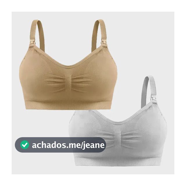 Kit 2 Sutiã Amamentação  Bojo Removível Confortável Gestante