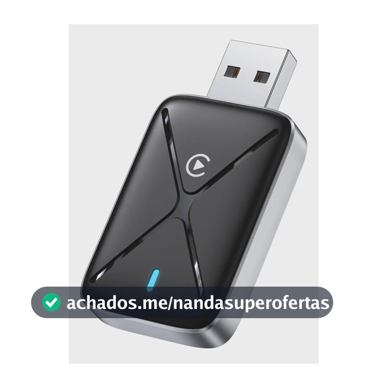 Adaptador CarPlay Sem Fio para iPhone, Conversor USB para Carro com iOS