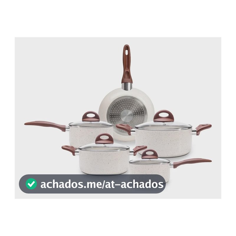 Jogo De Panelas Smart Plus Vanilla Indução Cerâmico 5peças Brinox 4774/101