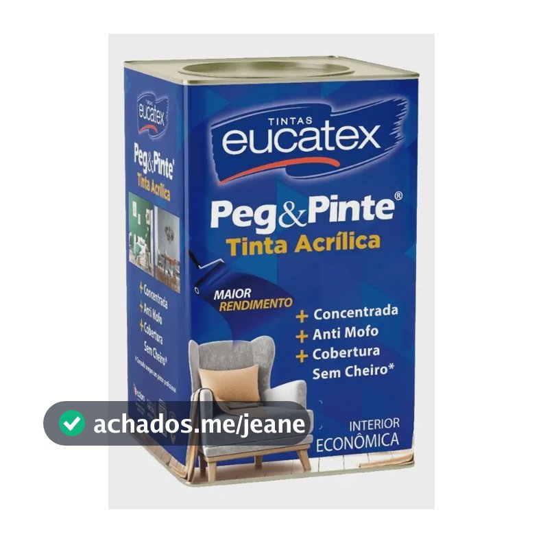Tinta Peg & Pinte Antimofo Sem Cheiro Cores 1 8 L Eucatex Acabamento Fosco Cor Verde Piscina