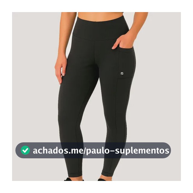 Calça Legging Feminina C Bolsos Zero Transparência Cós Alto