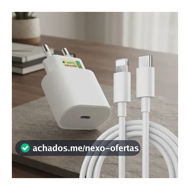 Carregador Compativel Com iPhone 8 X Xr 11 12 13 14 Pro Max Turbo Fonte Tipo C Premium Branco