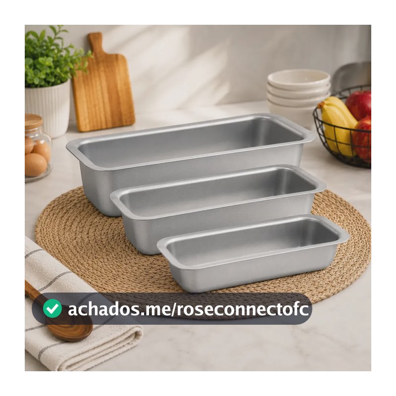Kit Conjunto De Formas Para Fazer Pão 3 Peças Cinza