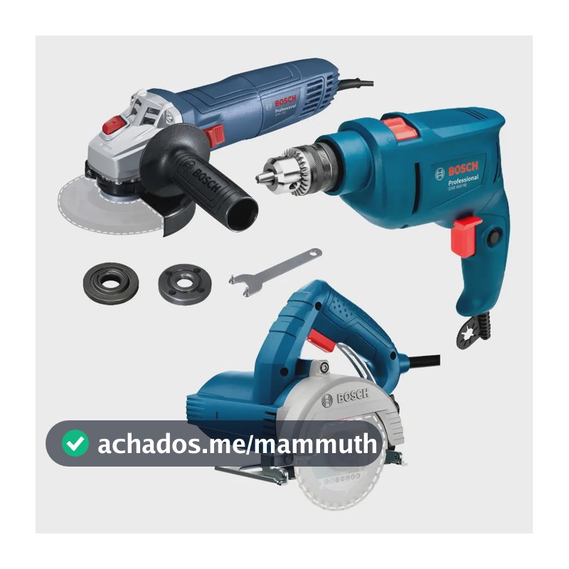 Kit Serra Marmore Titan Furadeira Esmerilhadeira Bosch