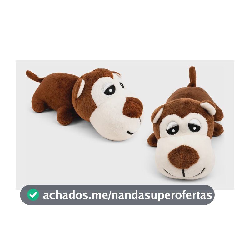 Brinquedo Pelúcia Macaquinho Deitado Pet Savana - 20 Cm Marrom Macaquinho Deitado