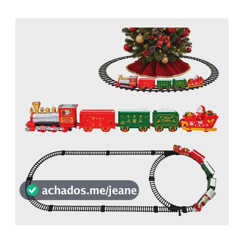 Trem Natalino Decoraçao Casa Loja Papai Noel Fim De Ano Colorido