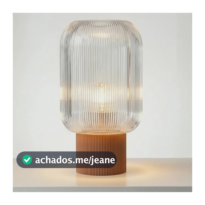 Luminária De Mesa Abajur Translucida Com Lâmpada Led Bivolt Decoração Home Office Leitura Bancone Rippu Cobre 110/220v