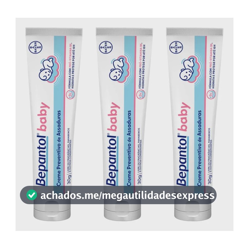 Kit 3 Pomadas Bepantol Baby Assaduras 30g