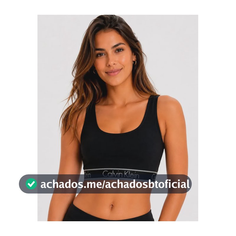 Top Calvin Klein Regata Fitness Cotton Conforto Original Preto Liso G