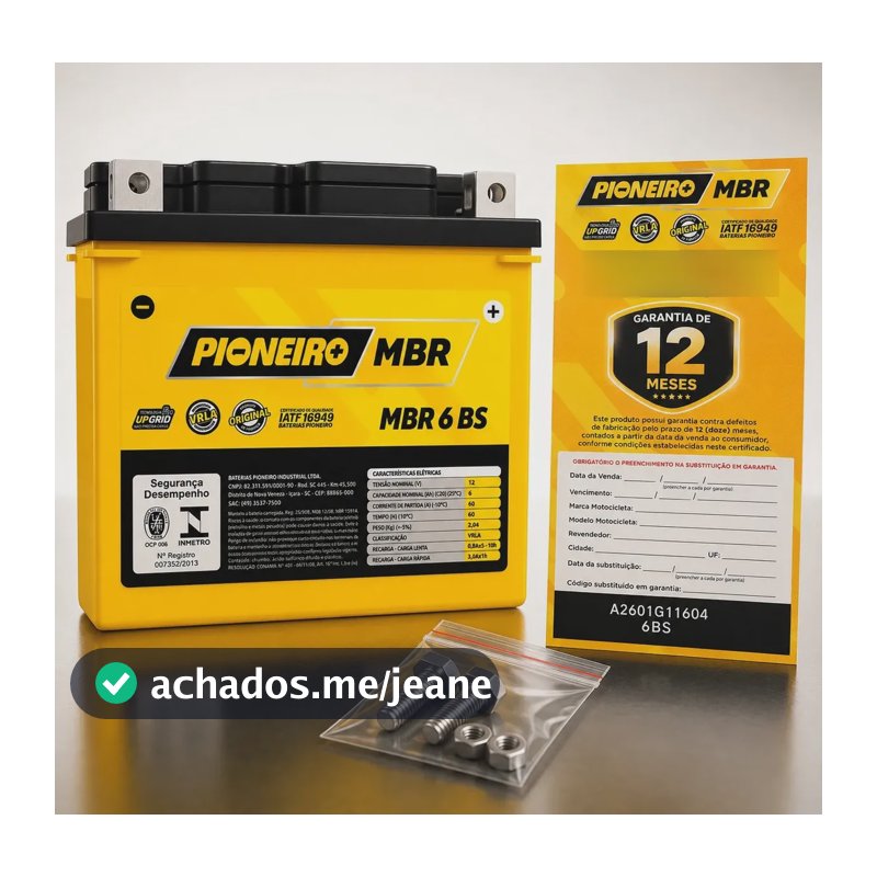 Bateria Moto Pioneiro 12v 6ah Titan 160 Fan Start Cg Pcx Adv