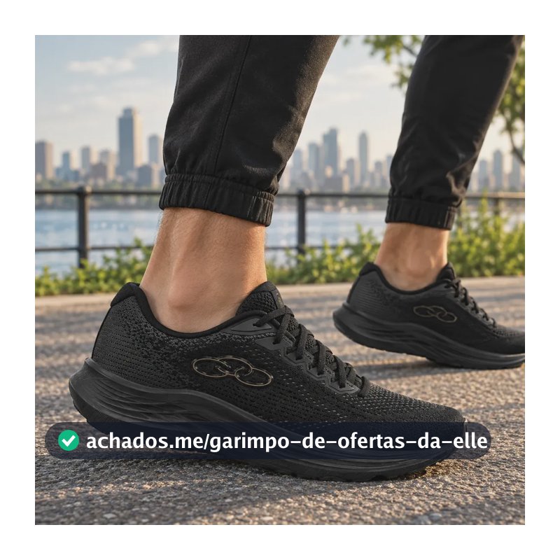 Tênis Olympikus Index 4 Masculino Corrida Academia Caminhada Preto/preto Liso 40