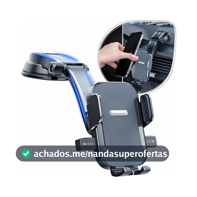 Suporte De Celular Veicular 360° Automotivo Para Painel Mesa Retrovisor Carro Caminhão E Van Com Ventosa Apoio Para Celular Smartphone Universal