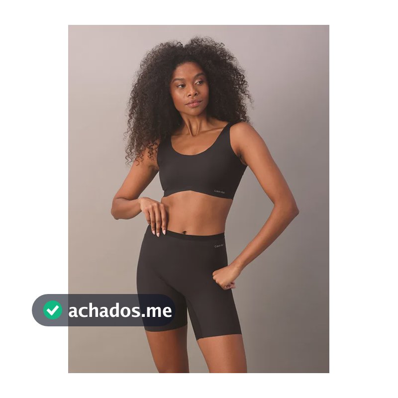Top Regata Feminino Calvin Klein Micro Invisible Preto Liso 38 S