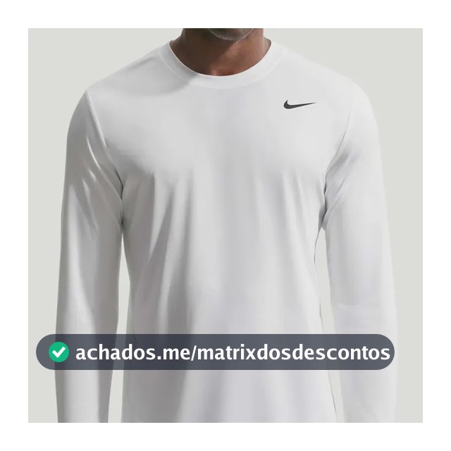 Camiseta Dri-fit Nike Manga Longa Flex Masculina Branco/preto G