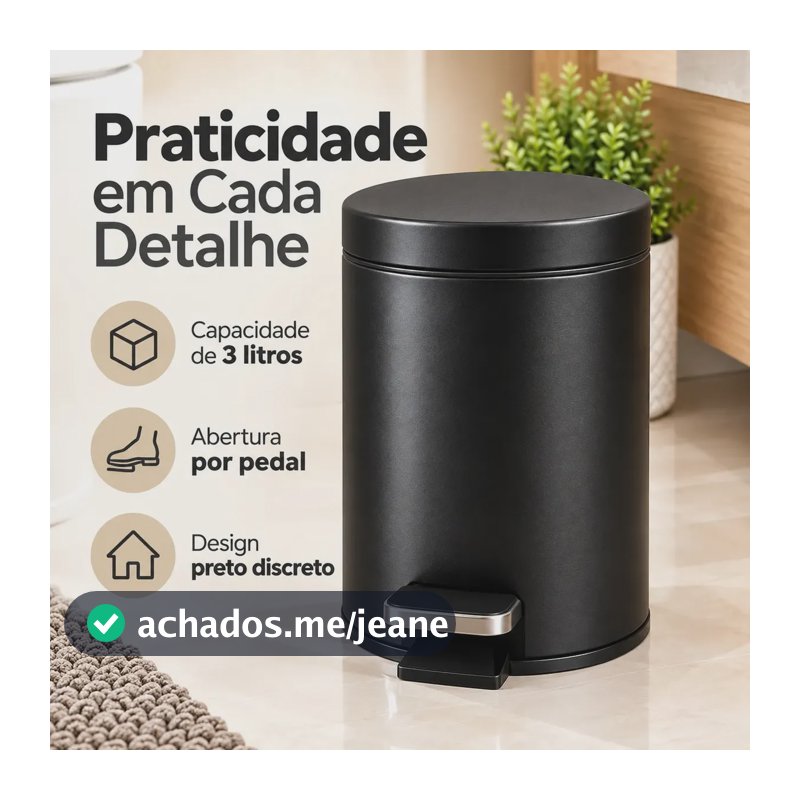 Lixeira Com Pedal 3 Litros