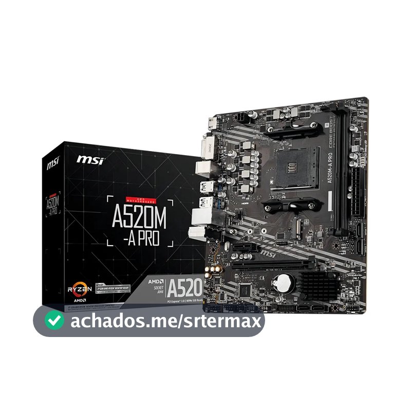 Placa-mãe Msi A520m-a Pro Am4 Matx Ddr4 Hdmi Dvi M.2