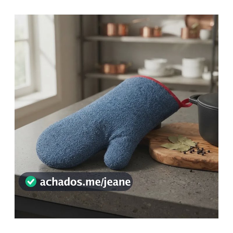 Luva Térmica Lamare Azul Anatômica 350°C 35cm Proteção Industrial