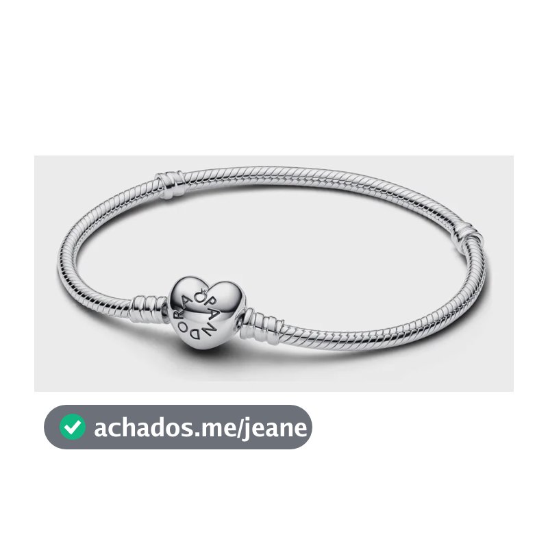 Bracelete Pandora Pulseira De Prata E Fecho Coracao 20 Cm