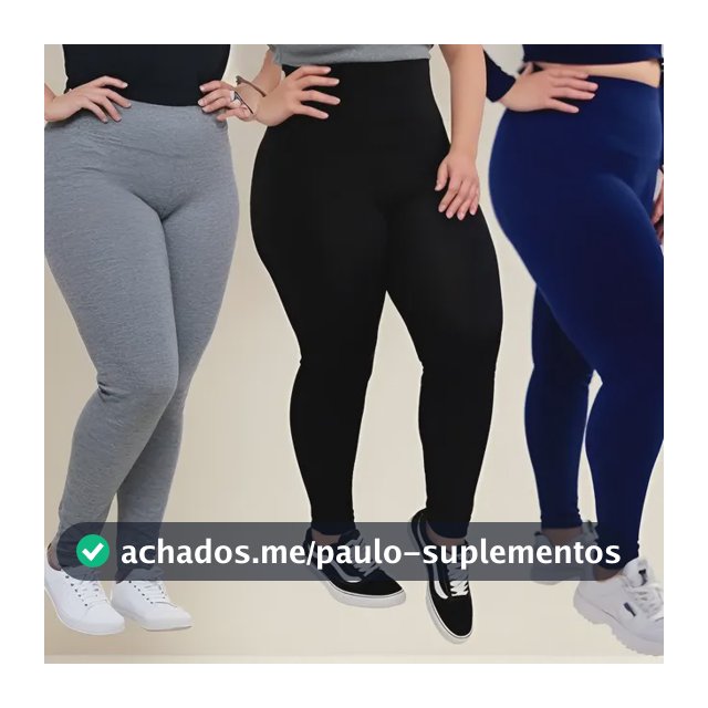 Kit 2 Calças Legging Plus Size Academia Costura Reforçada