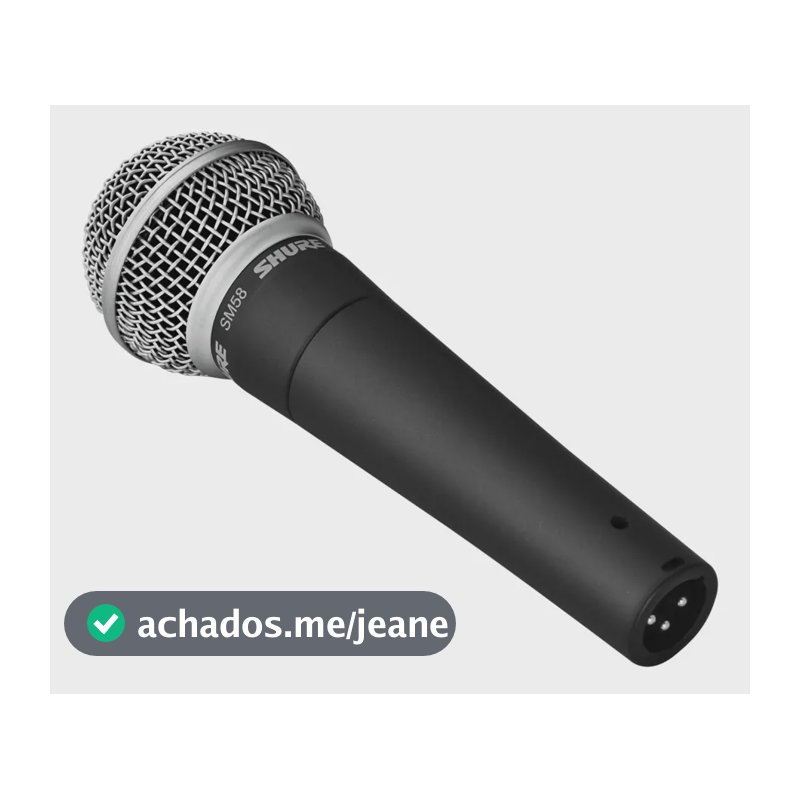 Microfone Profissional Shure SM58-LC Dinâmico Cardioide