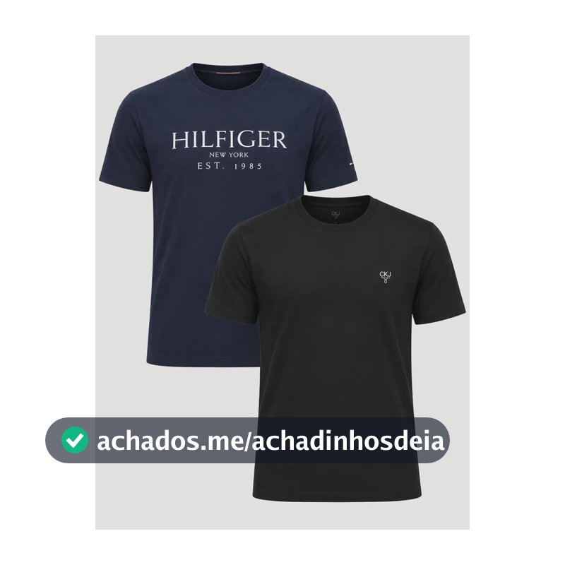 Kit Camisetas Tommy Hilfiger/calvin Klein Azul Marinho/preta Preto M/m Lisa