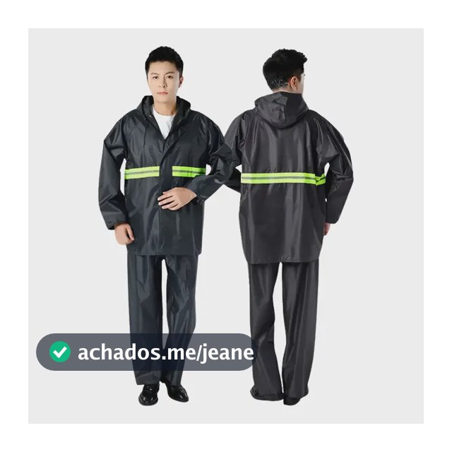 Capa De Chuva P/ Motoboy Impermeável Faixa Refletiva E Capuz