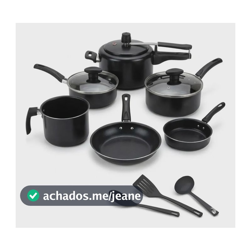 Jogo De 9 Panelas Antiaderente Teflon Panela Pressão 2l