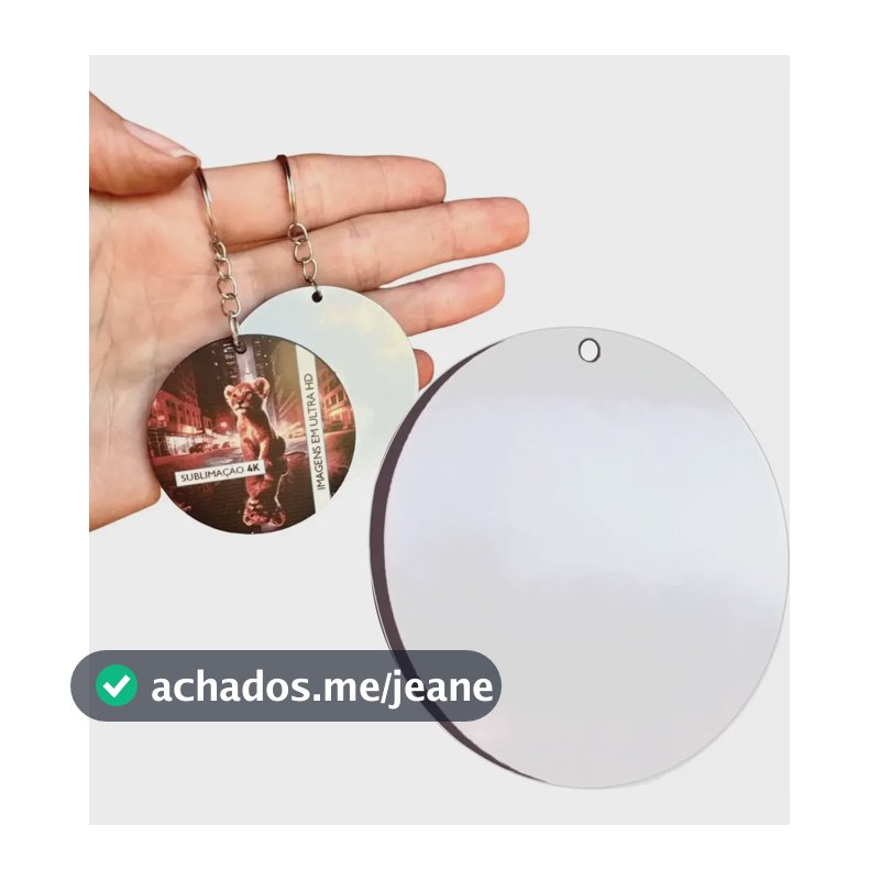 100 Chaveiros De Mdf Para Sublimação Circulo 1 Face Branco