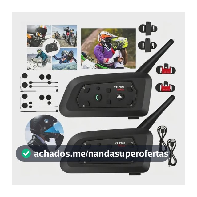 Comunicador V6 Plus Bluetooth 5.2 - 2 Unid. 1500m 25h Bateri