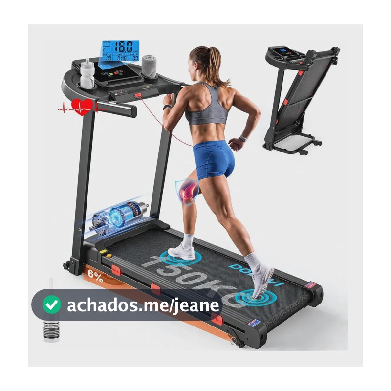 Esteira Elétrica Ergométrica De Academia 16km/h 150kg Dobevi Preto 127v