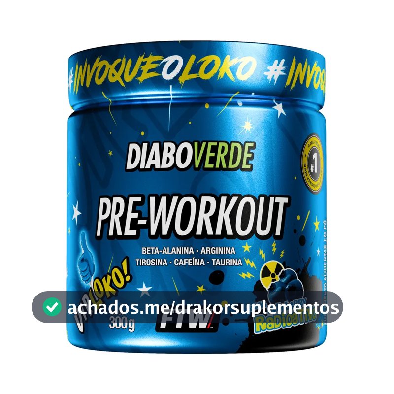 Suplemento Em Pó Pre Treino Dip Loko! Ftw - Diabo Verde Blueberry Radioativo