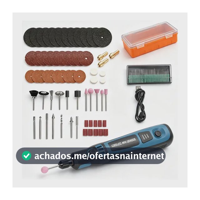 Micro Retífica Com Acessórios Mini Furadeira E Maleta 96 Pcs