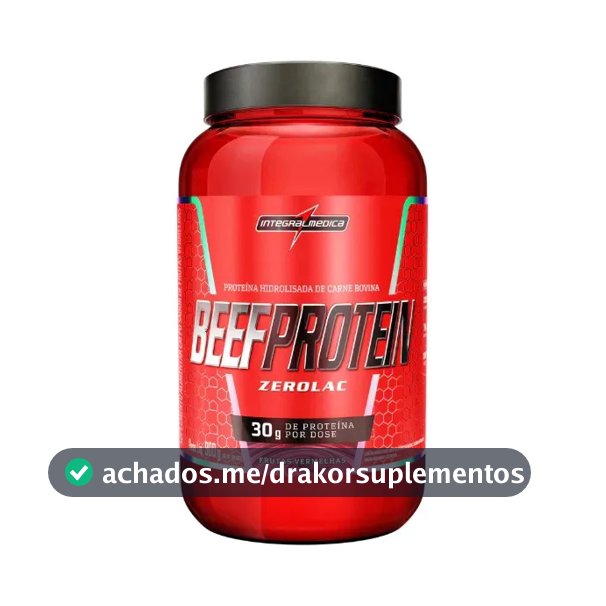 Suplemento Proteico + Integralmédica + Beef Protein + Zero Lactose E Sem Glúten + 900g Frutas Vermelhas Frutas Vermelhas