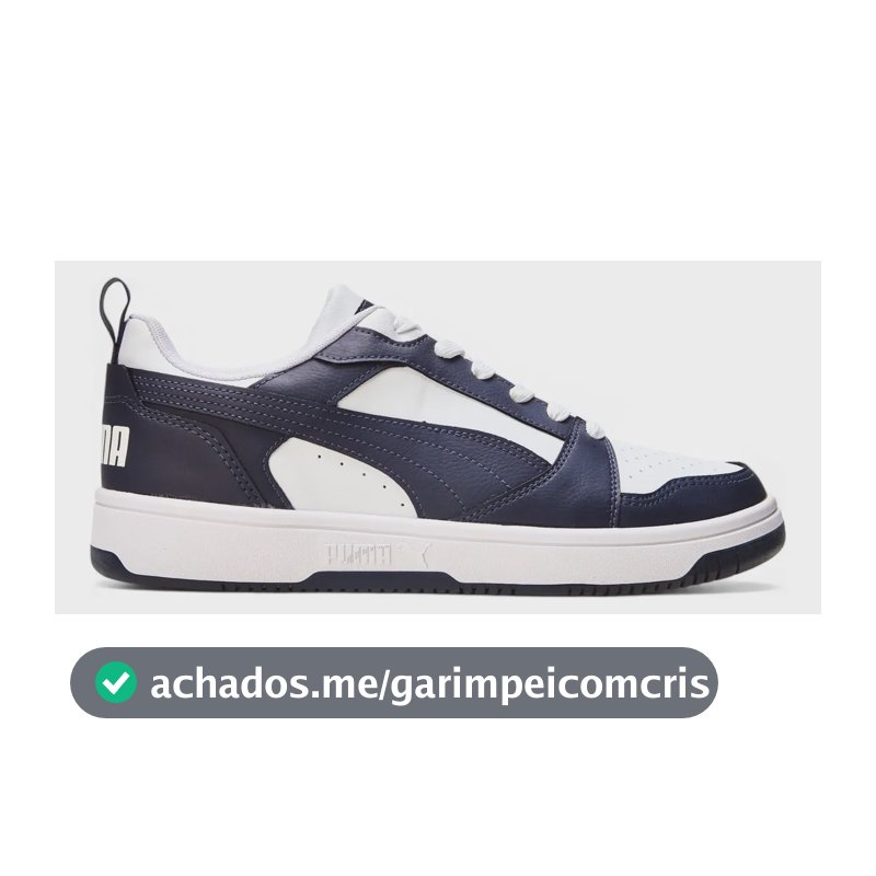 Tênis Casual Masculino Rebound V6 Low Puma Puma White-new Navy Liso 40 Br