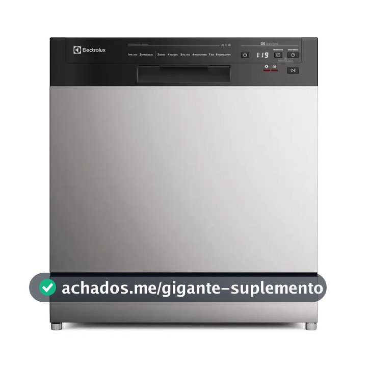 Lava-louça Electrolux Inox Com Programa Lava E Seca LS08E Cinza