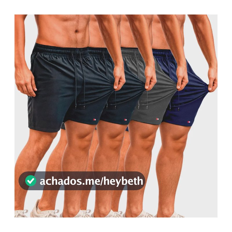 Kit 4 Bermuda Shorts Tactel Sandrini Elastano Academia Praia Sortidos Liso P