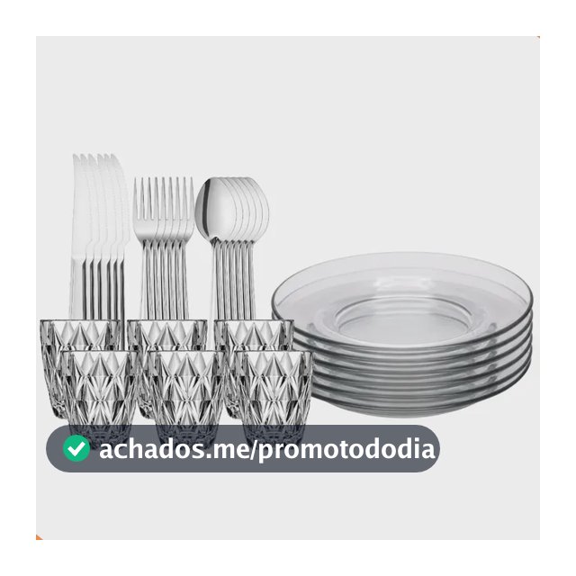 Aparelho De Jantar 30 Peças Copos Diamond Pratos E Talheres Transparente Diamante