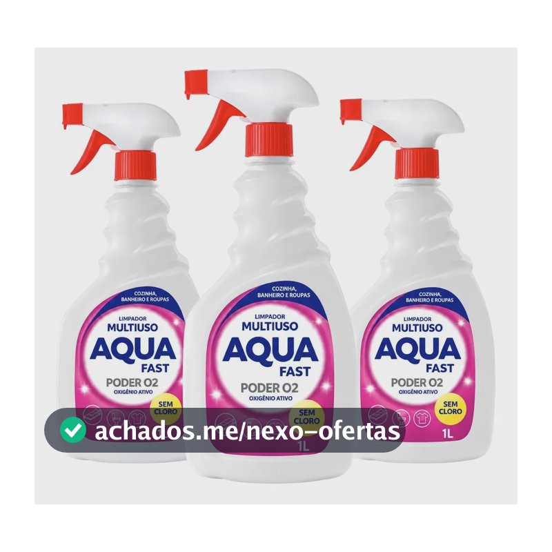 Multiuso Aquafast Poder O2 1l Sem Cloro: Limpa, Tênis, Mofo