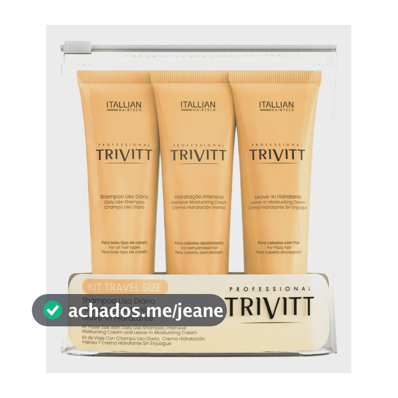 Kit Home Care Trivitt Para Viagem Shampoo Hidratação Leavein