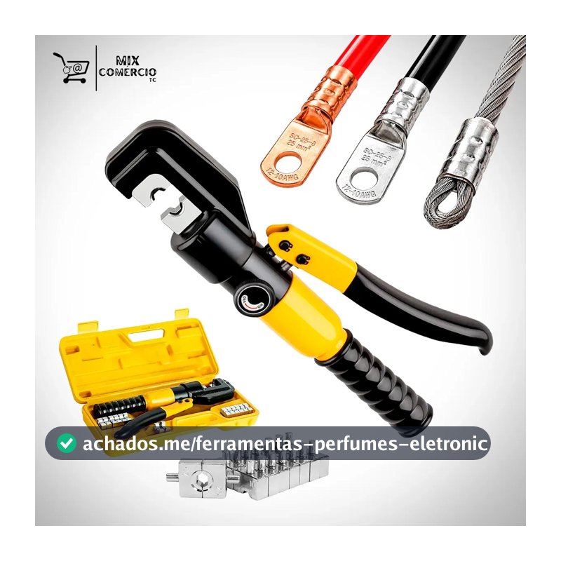 Alicate Hidráulico para Crimpagem de Terminais 4 mm a 70 mm Com Maleta e Matrizes