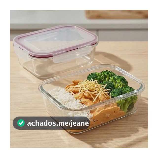 Nabox Conjunto 2 Pote Vidro Hermético Mantimentos 640ml