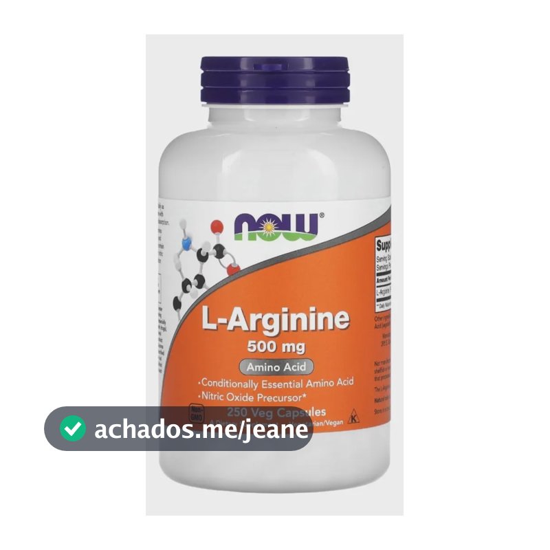 Arginina Now Foods L Arginine Importada Pura 500mg 250 Caps