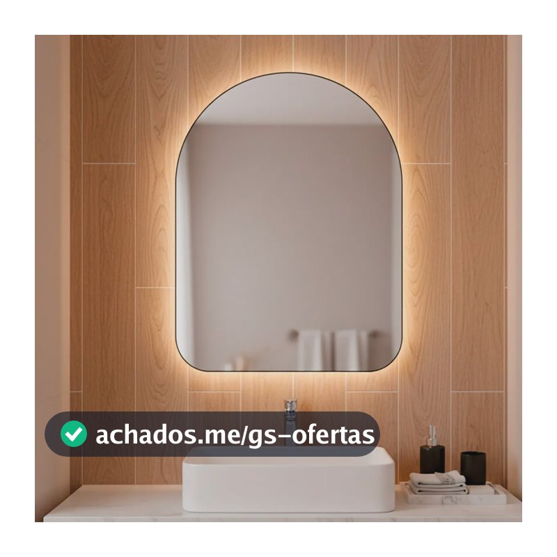 Espelho Orgânico Capela Led 44x64 Para Sala Quarto Banheiro Moldura Capela Led Frio