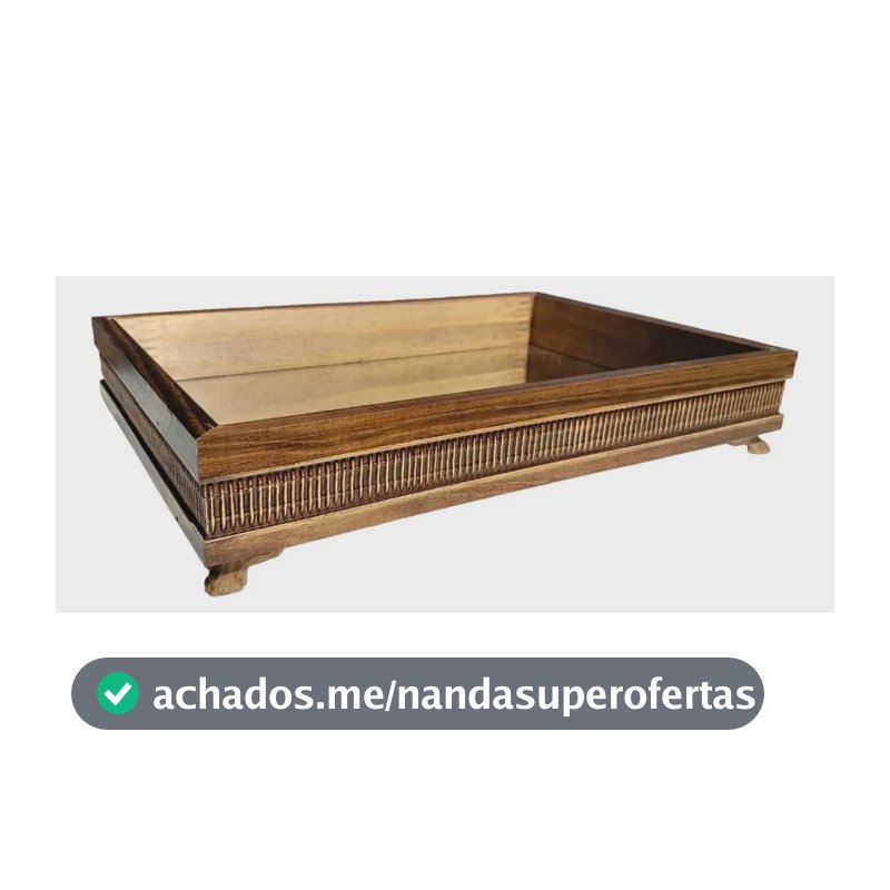 Bandeja Espelhada Decorativa Grande Bar Taças Café Aparador Rústico Amadeirado