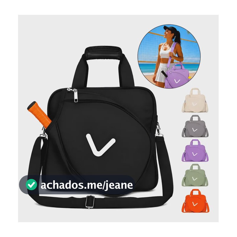 Bolsa Raqueteira Beach Tennis Impermeável Moderna Grande Lilás