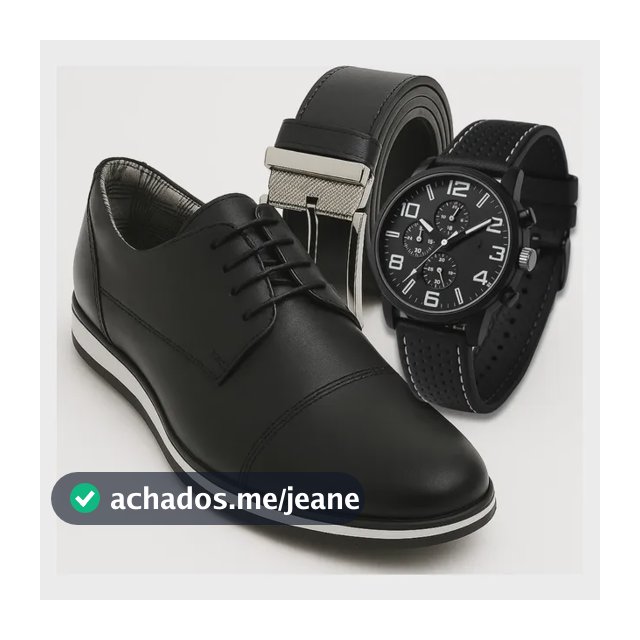 Kit Sapato Masculino Oxiford Classico + Relógio + Cinto
