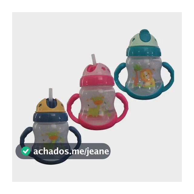 Copo Transição Infantil 220ml C/ Alça E Canudo Antivazamento