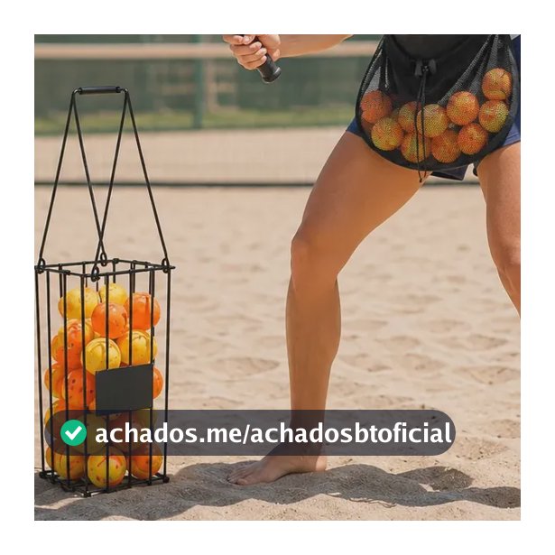 Cesto Bolas Beach Tennis + Bolsa Bag Bolas Pochete Cintura Preto